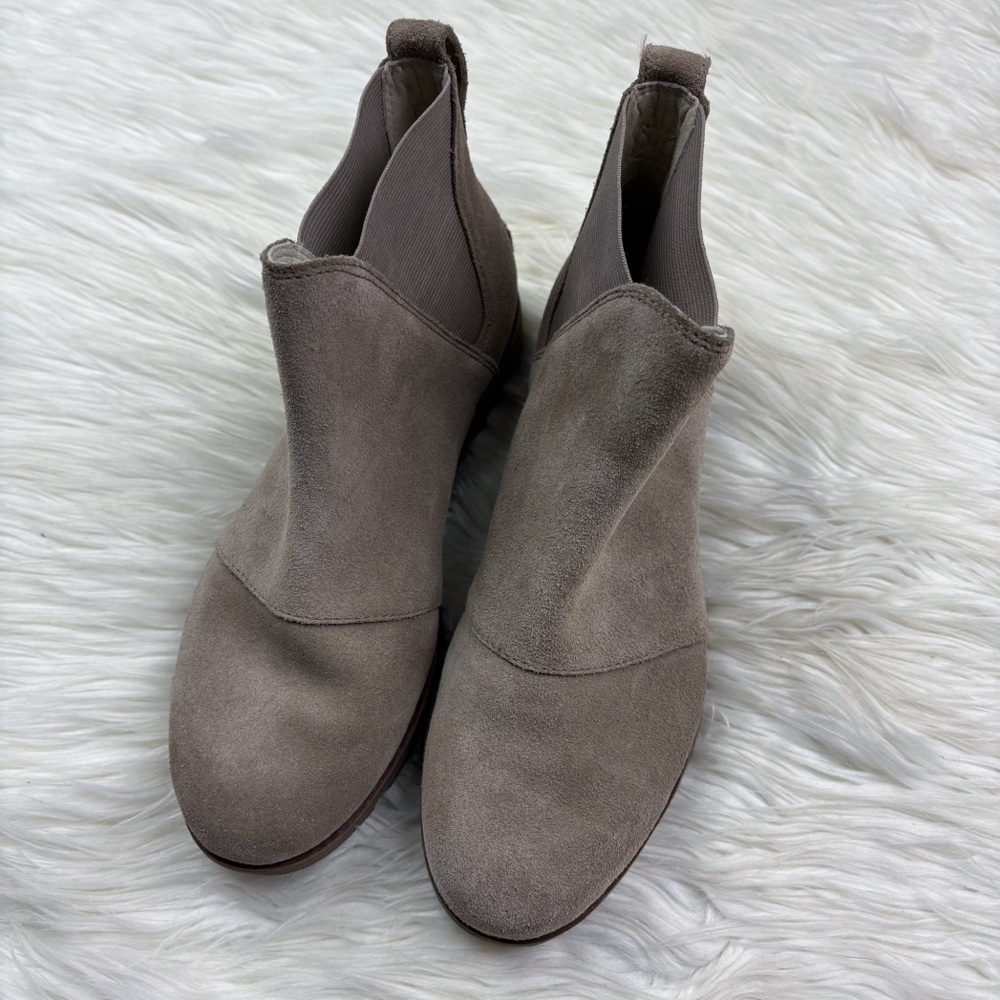 Sorel Harlow Chelsea Boot Waterproof Suede Leather Taupe Tan Ankle Size 7 Womens - Picture 4 of 7